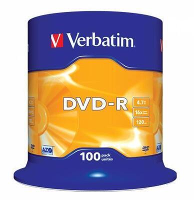 DVD-R 4,7GB, 16x, AZO, Verbatim, 100-cake - 1