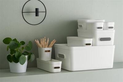 Úložný box "Compact Slim", bílý, plast, 1,3 l, SMARTSTORE 11210 - 1