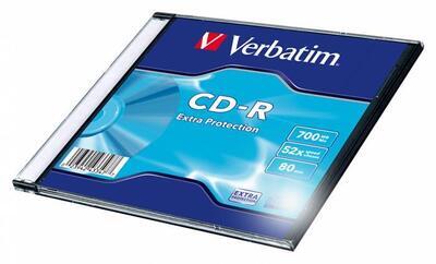 CD-R 700MB, 80min., 52x, DLP Crystal AZO, Verbatim, 1ks - 1