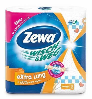 Kuchyňské utěrky "Wisch&Weg extra lang", 2vrstvé, 2 role, ZEWA