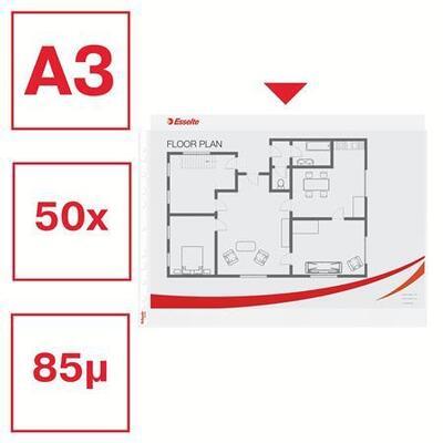 Euroobaly, na šířku, čirá, A3, 75 mikronů, pomerančový povrch, ESSELTE - 1