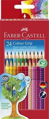 Barevné pastelky "Grip 2001", 24 barev, trojhranné, FABER-CASTELL