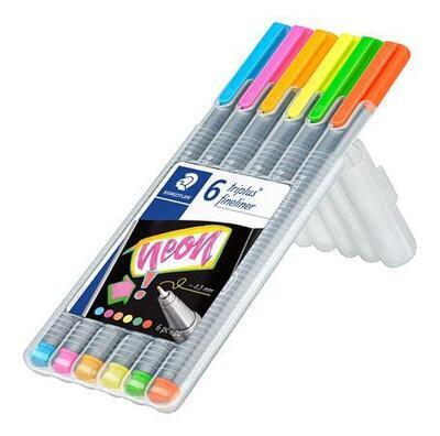 Linery "Triplus 334 Neon", sada 6 barev, 0,3 mm, STAEDTLER - 1