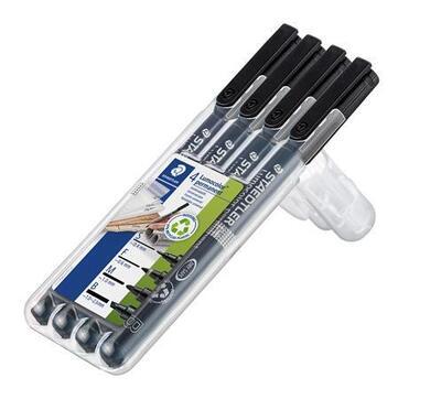 Permanentní popisovače "Lumocolor® 31", 4 různé šířky čar, černá, STAEDTLER 31-9WP4GS - 1