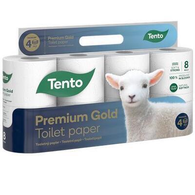 Toaletní papír "Prémium Gold", 8 rolí, 4-vrstvý, TENTO 227921 - 1