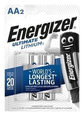 Baterie, AA (tužková), 2 ks, lithiová, ENERGIZER "Ultimate Lithium"