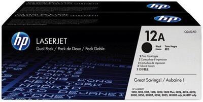 Toner pro "LaserJet 1010, 1015, 1018" tiskárny, HP "Q2612A" Černá, 2*2 tis.stran