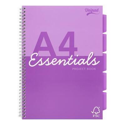 Spirálový sešit "Unipad Essentials Project Book", mix vzorů, A4, linkovaný, 100 listů, PUKKA PAD ESS - 1