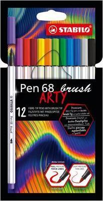 Štětcové fixy "Pen 68 brush ARTY", 10 barev, STABILO 568/10-21-20