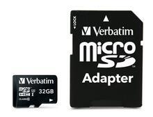 Paměťová karta "PRO", microSDHC, 32GB, CL10/U3, 90/45 MB/s, adaptér, VERBATIM - 1/2