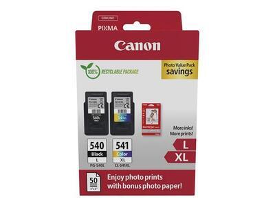 CL-541XL/PG-540L Inkjet cartridge multipack + GP-501 photo paper, CANON, b+c, 400 p. + 300 p. + 50 s