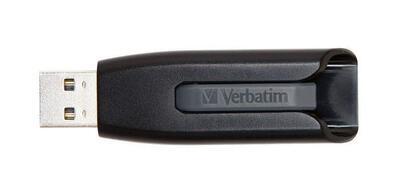 USB flash disk "V3", černá-šedá, 64GB, USB 3.0, 60/12MB/sec, VERBATIM - 1