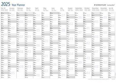 Roční plánovač 2025 "Lumocolor", 84 x 60 cm, STAEDTLER 641 YP-1  25