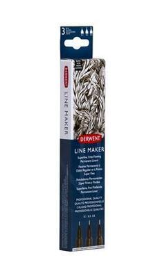 Linery "Line Marker", sada 3 ks, 0,1/ 0,3/0,5 mm, DERWENT 2305560  - 1