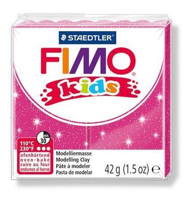 Modelovací hmota Fimo kids 42g růžová se třpytkami       