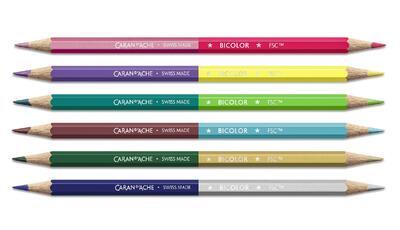 Pastelky "Bicolor", 6 ks, 12 barev, CARAN D'ACHE 1284.506 - 1