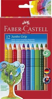 Barevné pastelky "Jumbo Grip", 12 barev, trojhranné, FABER-CASTELL