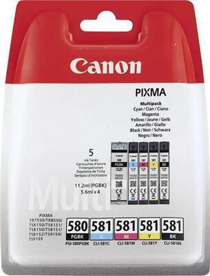 PGI580/CLI581 Inkoustová cartridge multipack pro Pixma TS7550, 8150, 9150 tiskárny, CANON, pgb+b+c+m