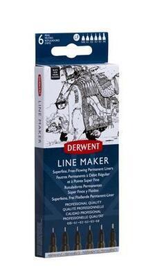 Linery "Line Marker", sada 6ks, 0,05/0,1/0,2/ 0,3/0,5/0,8 mm, DERWENT 2305559  - 1