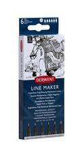 Linery "Line Marker", sada 6ks, 0,05/0,1/0,2/ 0,3/0,5/0,8 mm, DERWENT 2305559  - 1/8