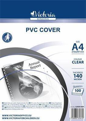 Přední strana pro kroužkovou vazbu, průhledná, 140 micron, A4, VICTORIA