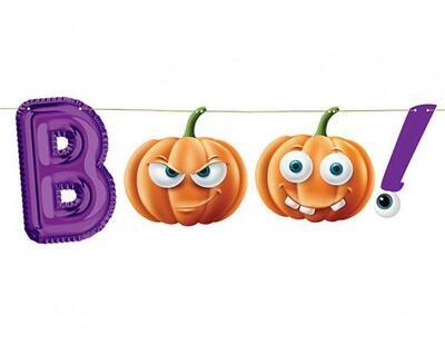 Banner "Boo!", papír, 150 cm