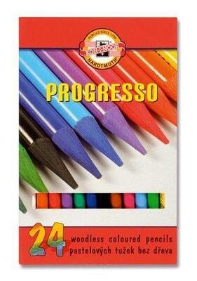 Barevné pastelky "Progresso 8758/24", 24ks, bez dřeva, KOH-I-NOOR