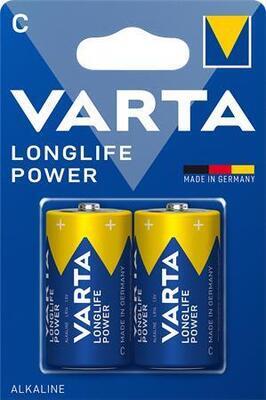 Baterie "Longlife Power", C (malý monočlánek), 2 ks, VARTA