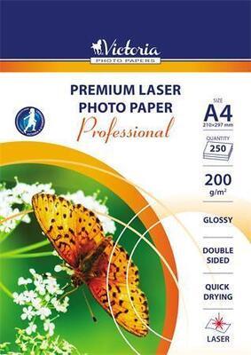 Fotografický papír "Professional", do laserové tiskárny, lesklý, A4, 200g, oboustranný, VICTORIA