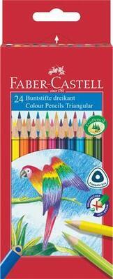 Barevné pastelky "Parrot", 24 barev, trojhranné, FABER-CASTELL 116544