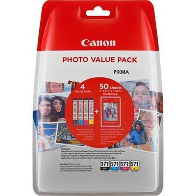 CLI-571XLKIT Inkjet cartridge multipack pro Pixma MG 5700, 6800, 7700 tiskárny CANON b+c+m+y, + PP20