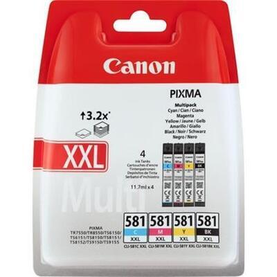 CLI-581MPXXL Multipack pro Pixma TS7550, 8150, 9150 tiskárny CANON, 4 barvy, 46,8ml - 2