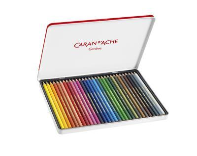 Barevné pastelky "Swisscolor", 30 ks, kovový box, permanentní, CARAN D'ACHE 1284.730 - 2