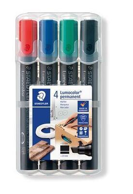 Permanentní popisovač "Lumocolor 350", sada, 4 barvy, klínový hrot, STAEDTLER - 2