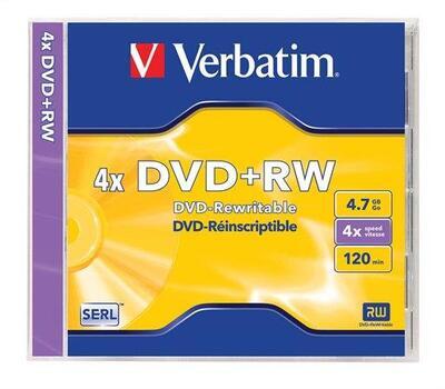 DVD+RW, 4,7GB, 4x, Verbatim, jewel box - 2