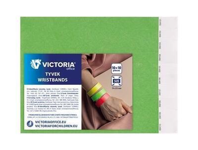 Identifikační náramky, 3/4", neon zelená, tyvek VICTORIA - 2