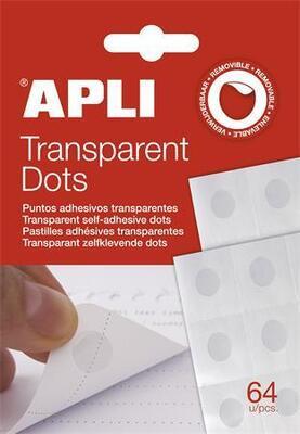 Lepící tečky "Transparent Dots", průhledné, odnímatelné, APLI - 2