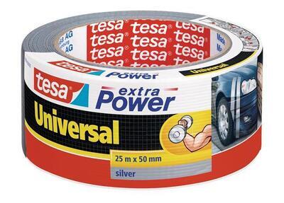 Textilní páska "extra Power 56388", stříbrná, 50 mm x 25 m, univerzální, TESA - 2