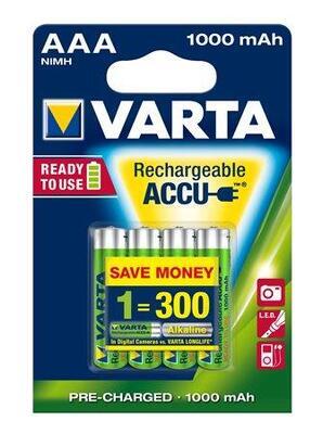 Nabíjecí baterie, AAA (mikrotužková), 4x1000 mAh, VARTA "Professional Accu" - 2