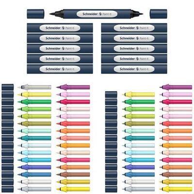 Sada dvojitých popisovačů "Paint-It 040 Set Complete", 30 různých barev, 72 ks, SCHNEIDER ML04010901 - 2