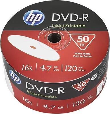 DVD-R, potisknutelný, 4,7 GB, 16x, 50 ks, shrink, HP 69302 - 2