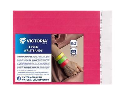 Identifikační náramky, 3/4", neon růžová, tyvek VICTORIA - 2