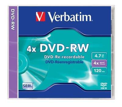 DVD-RW, 4,7GB, 4x, Verbatim, jewel box - 2