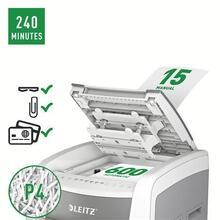 Skartovačka "IQ AutoFeed SmalOffice 600 P4 Pro", 600 listů, křížový řez, LEITZ, 80170000 - 3/8