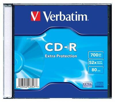 CD-R 700MB, 80min., 52x, DLP Crystal AZO, Verbatim, 1ks - 3