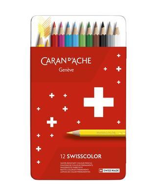 Barevné pastelky "Swisscolor", 12 ks, box, permanentní, CARAN D'ACHE 1284.712 - 3