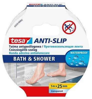 Protiskluzová páska do koupelny "Anti-Slip 55533", transparentní, 25 mm x 5m, TESA - 3