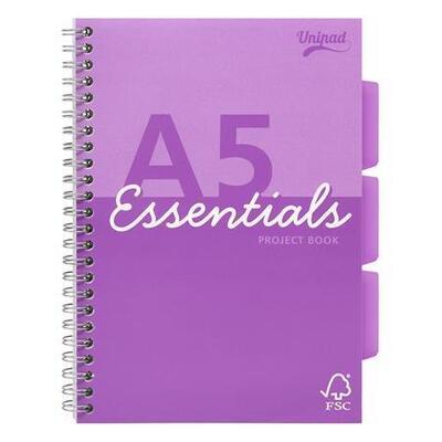 Spirálový sešit "Unipad Essentials Project Book", mix vzorů, A5, linkovaný, 100 listů, PUKKA PAD ESS - 3