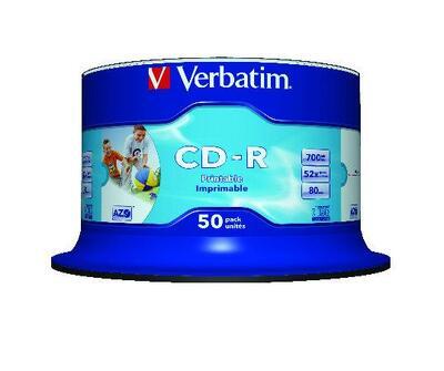 CD-R 700MB, 80min., 52x, Printable, no-ID, Verbatim, 50-cake - 3