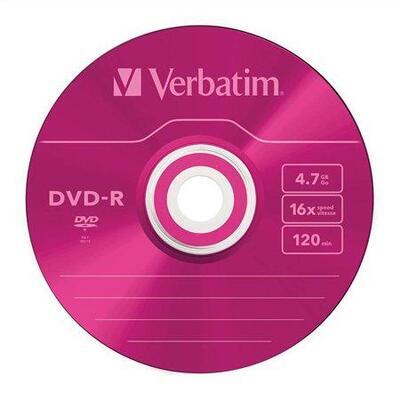 DVD-R 4,7GB, 16x, AZO, barevné, Verbatim, slim box - 3